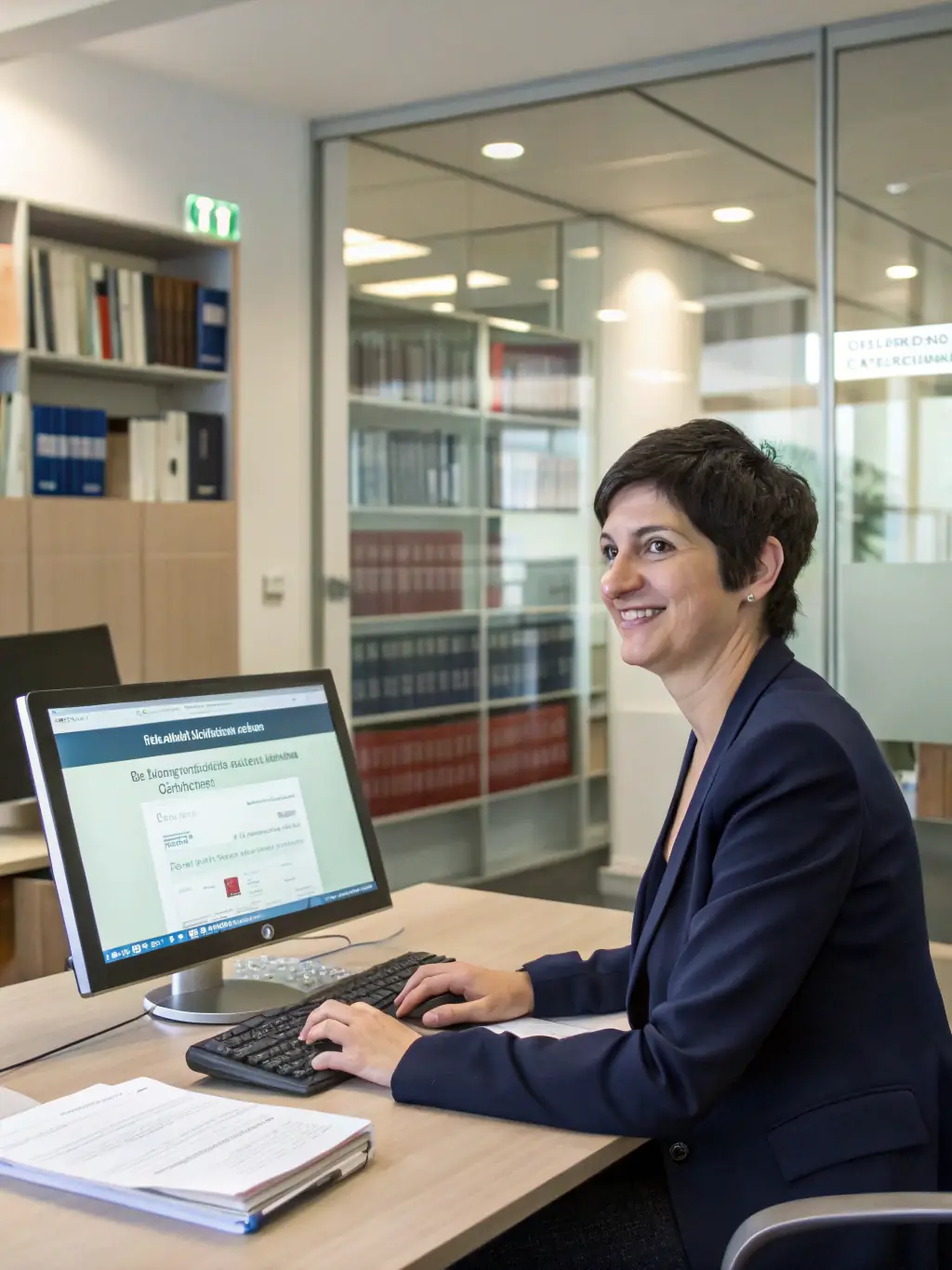 An image of a regulatory expert reviewing guidelines and documentation, emphasizing compliance and expertise.