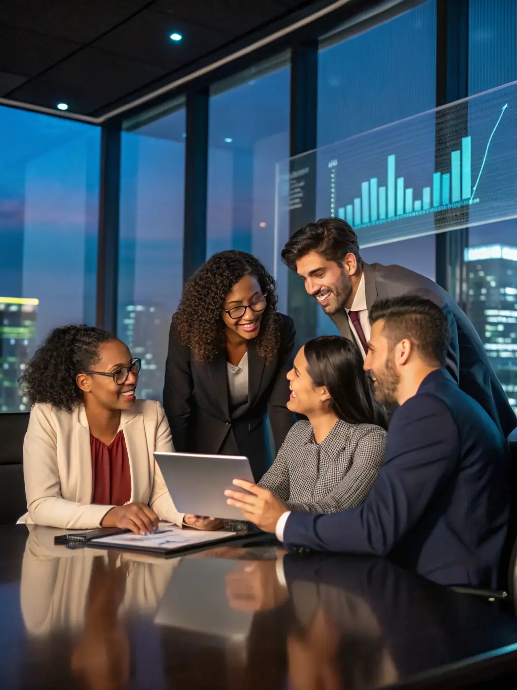 An image showing a team collaborating on a risk management plan, highlighting proactive safety measures.